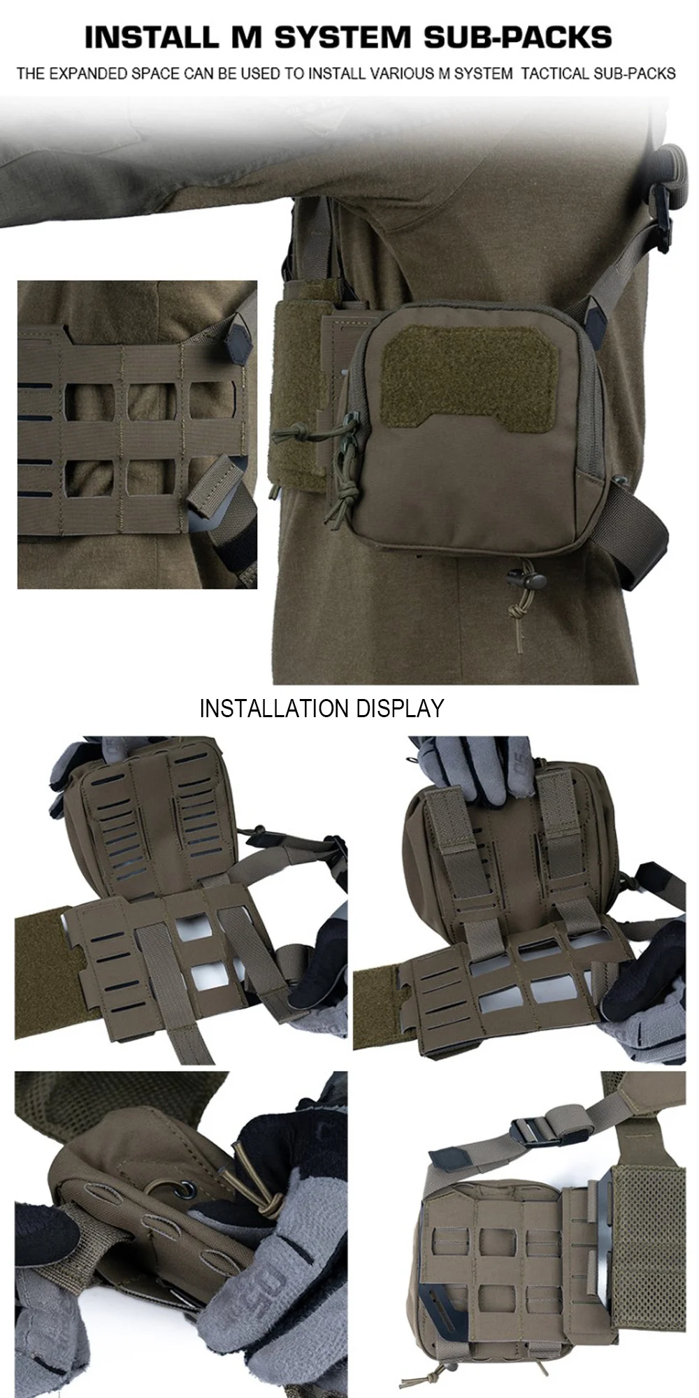 Detalle de costuras reforzadas en tejido Cordura de alta resistencia