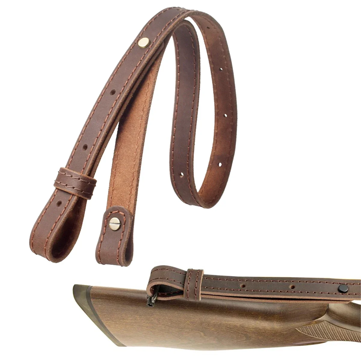 Eslinga táctica de cuero genuino para escopeta tipo Remington 870