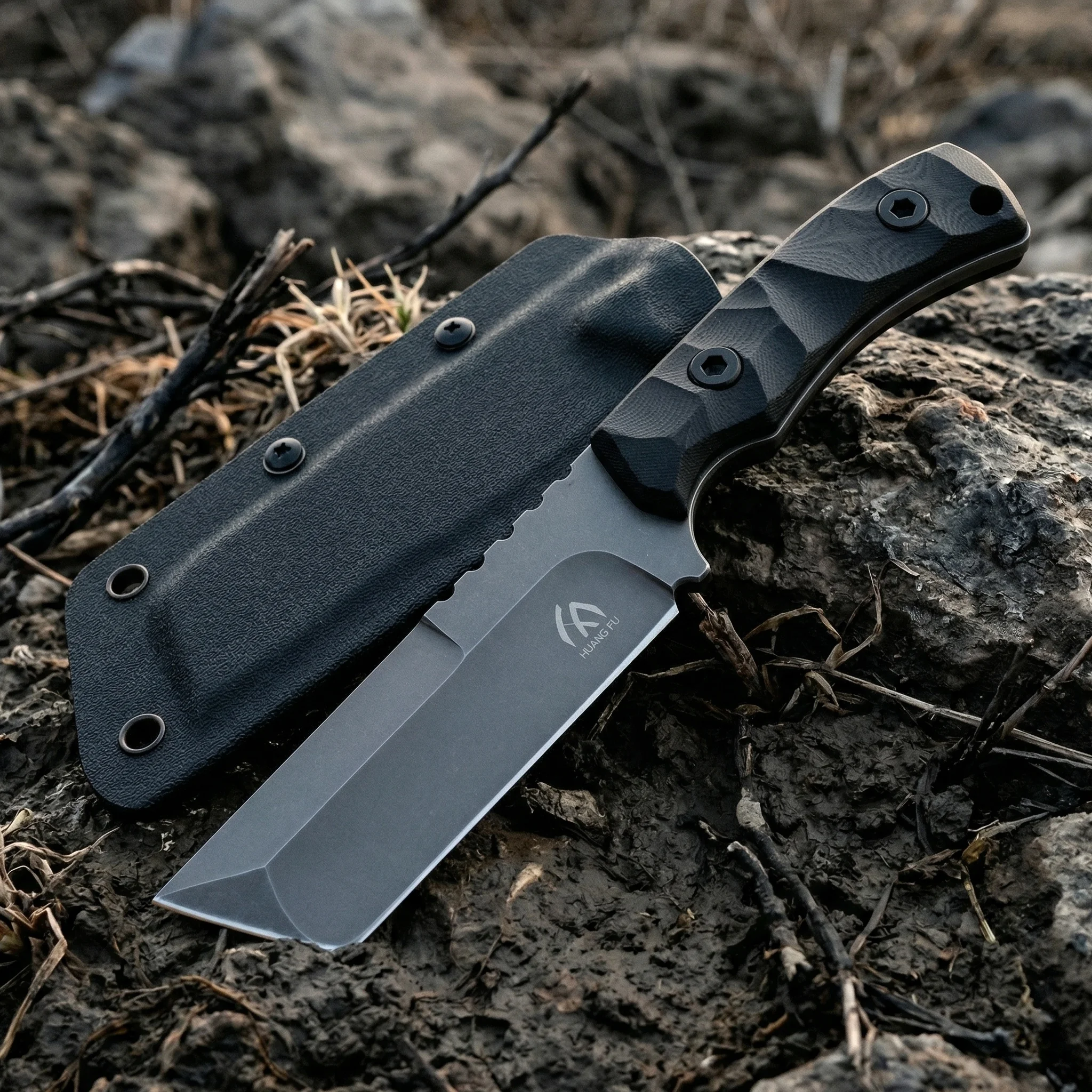 Cuchillo táctico con mango G10 y funda, herramienta multifunción - imagen 5