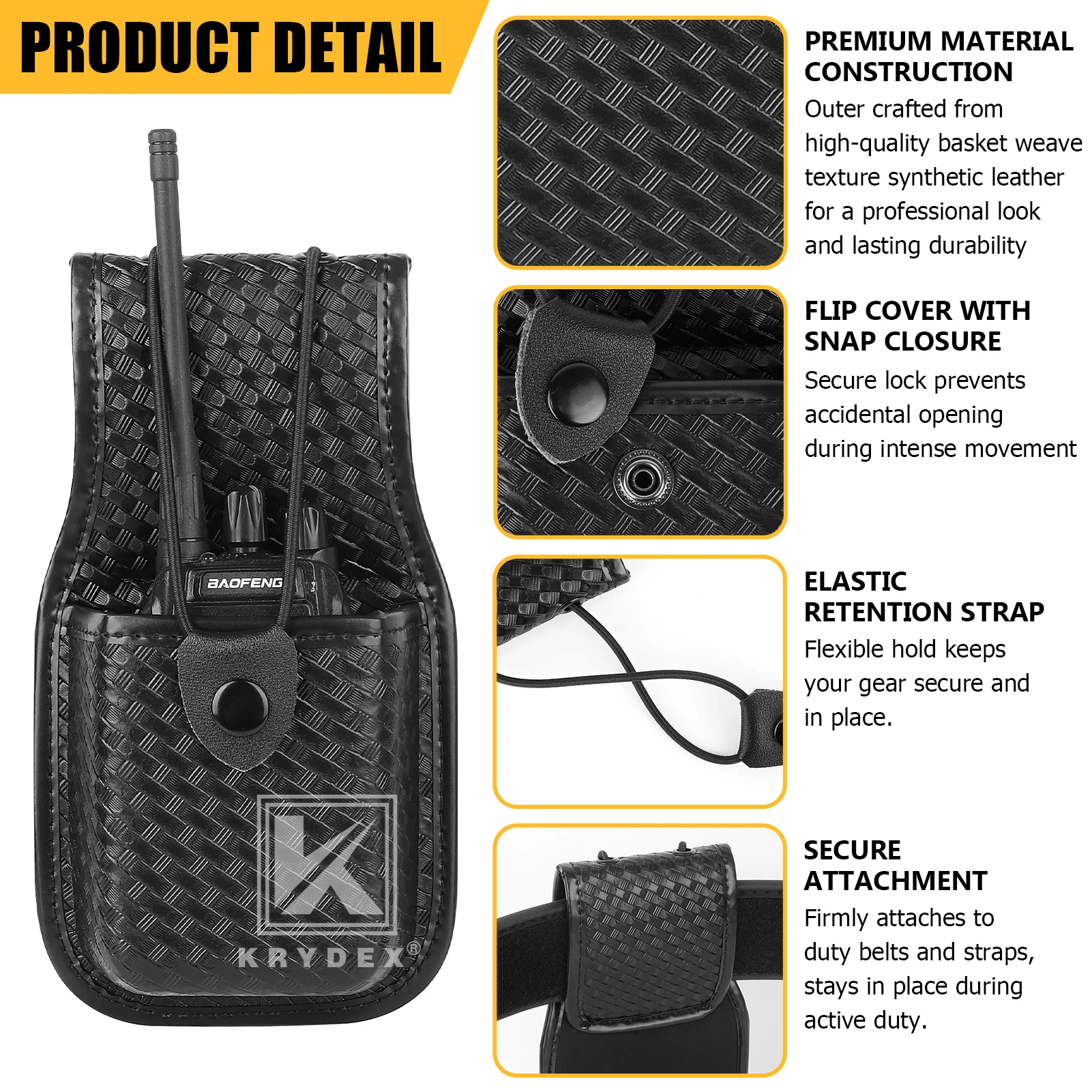 Funda táctica KRYDEX para radio – Portarriesgo para cinturón