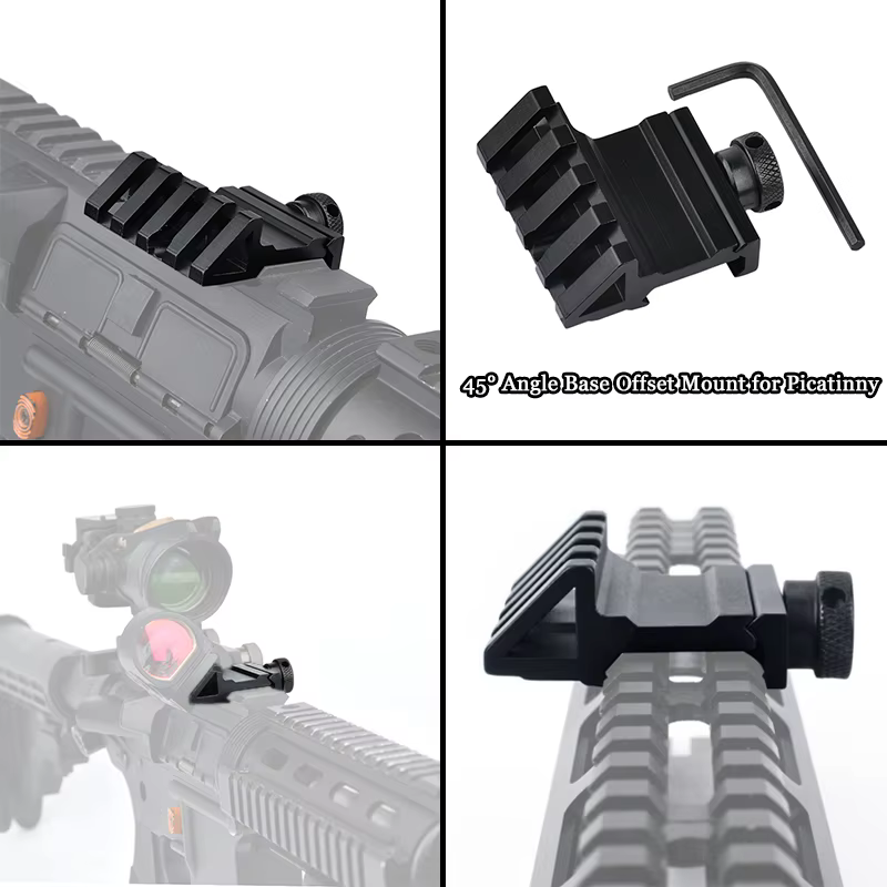Adaptador offset 45º Picatinny para linterna táctica - imagen 4