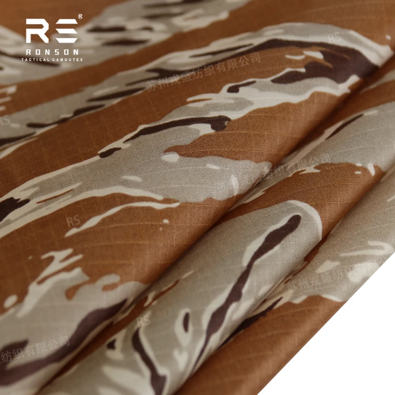 Tela táctica camuflaje tigre del desierto a rayas