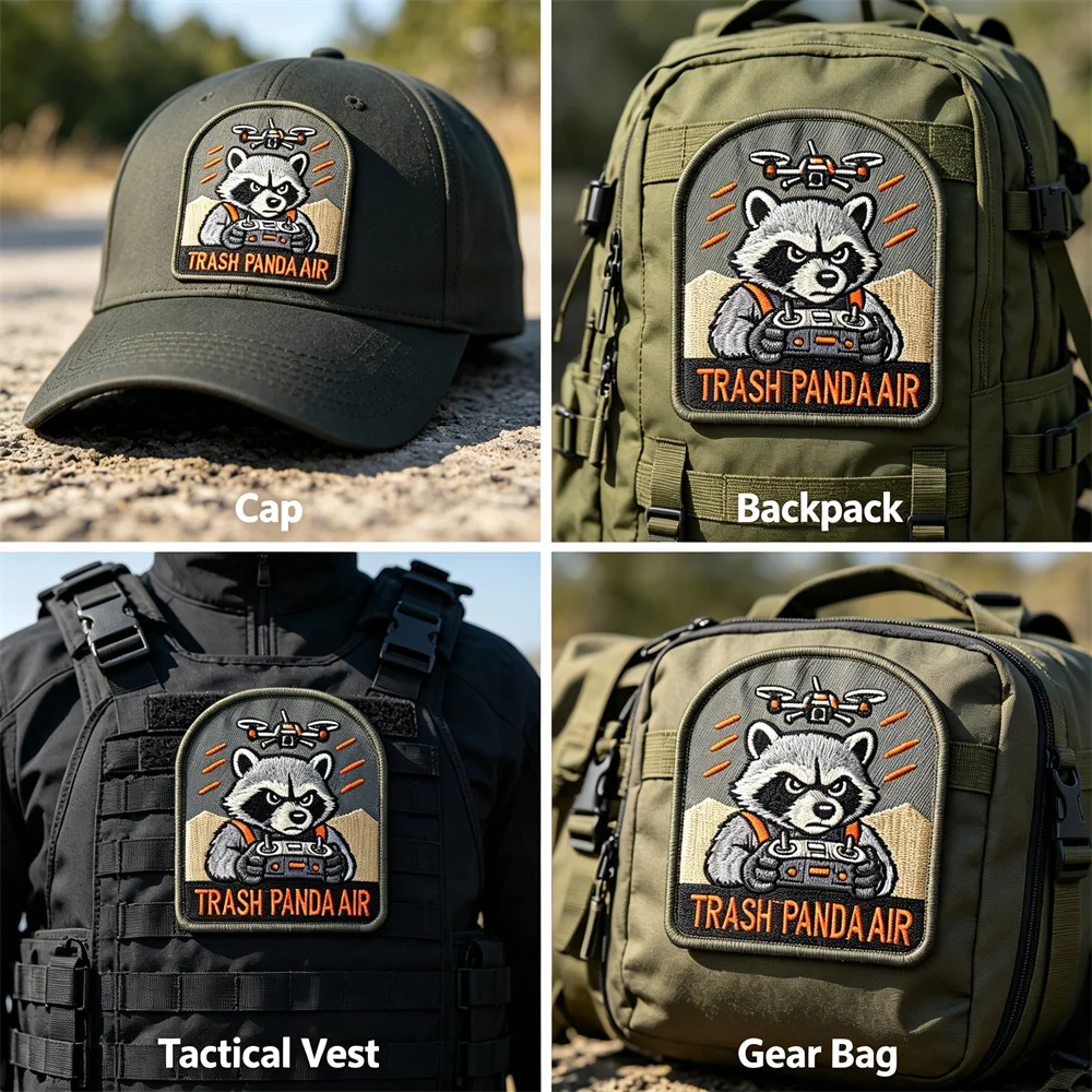 Parche de morale con diseño de mapache Trash Panda
