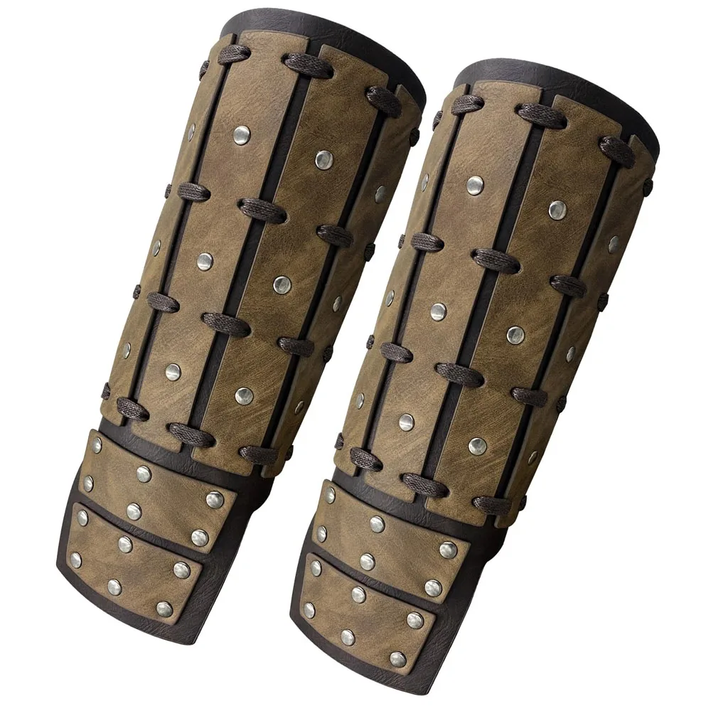 Brazaletes de cuero sintético con tachuelas vintage para mercenarios - imagen 4