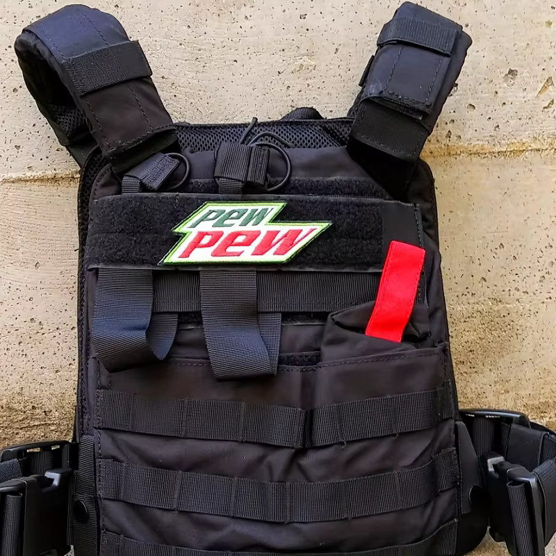 Parche táctico PEW PEW bordado – Velcro para MOLLE - imagen 5