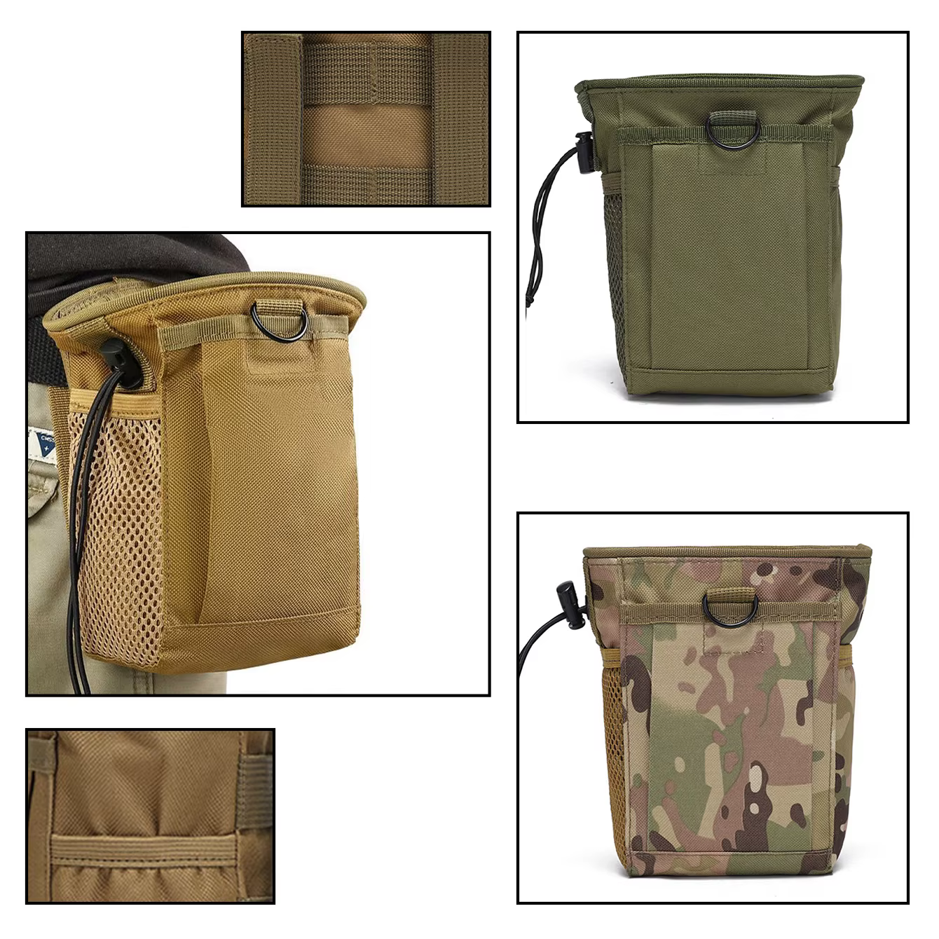 Riñonera táctica camuflaje reciclable con sistema MOLLE
