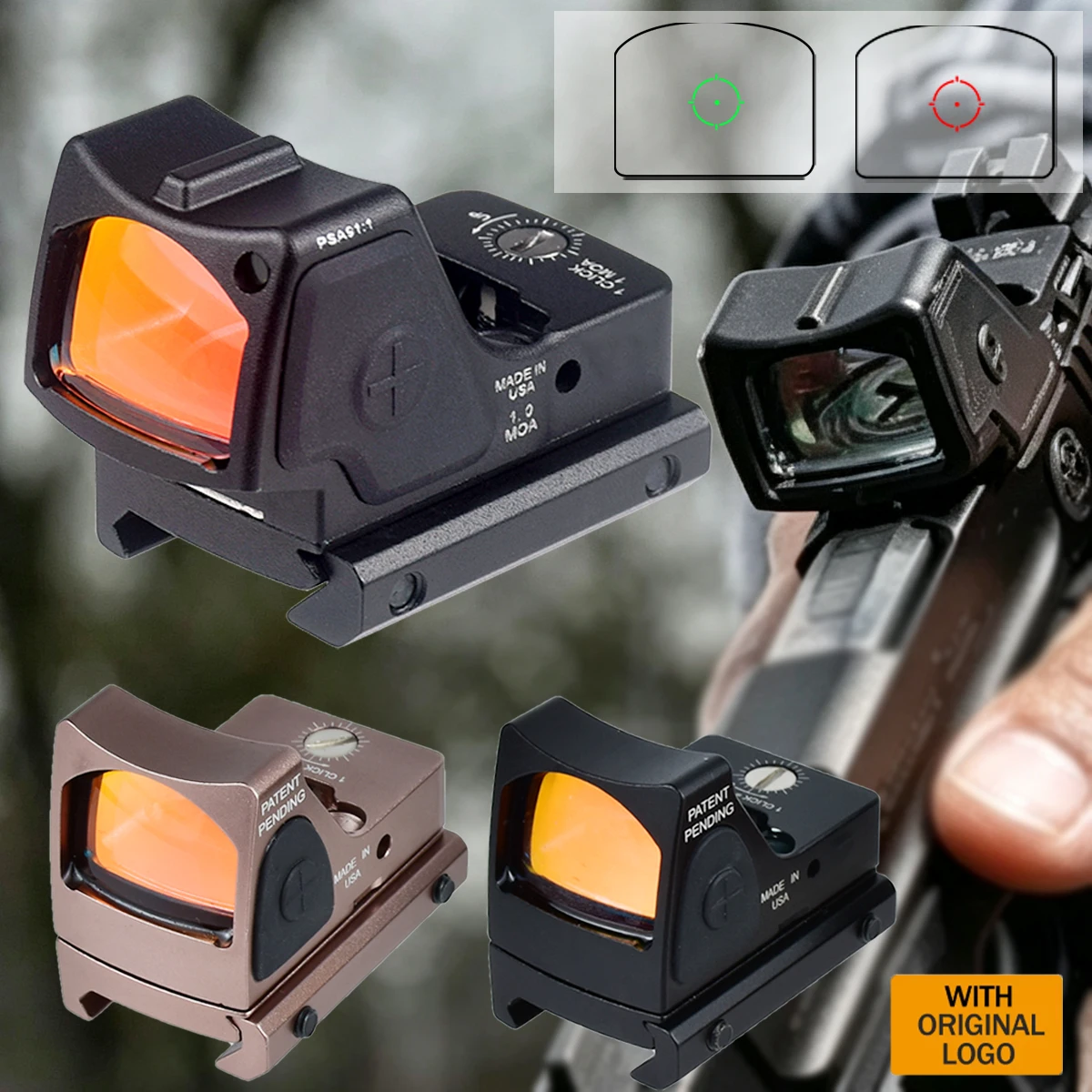 Mira de punto rojo réflex 2,5 MOA para riel de 20 mm - imagen 4