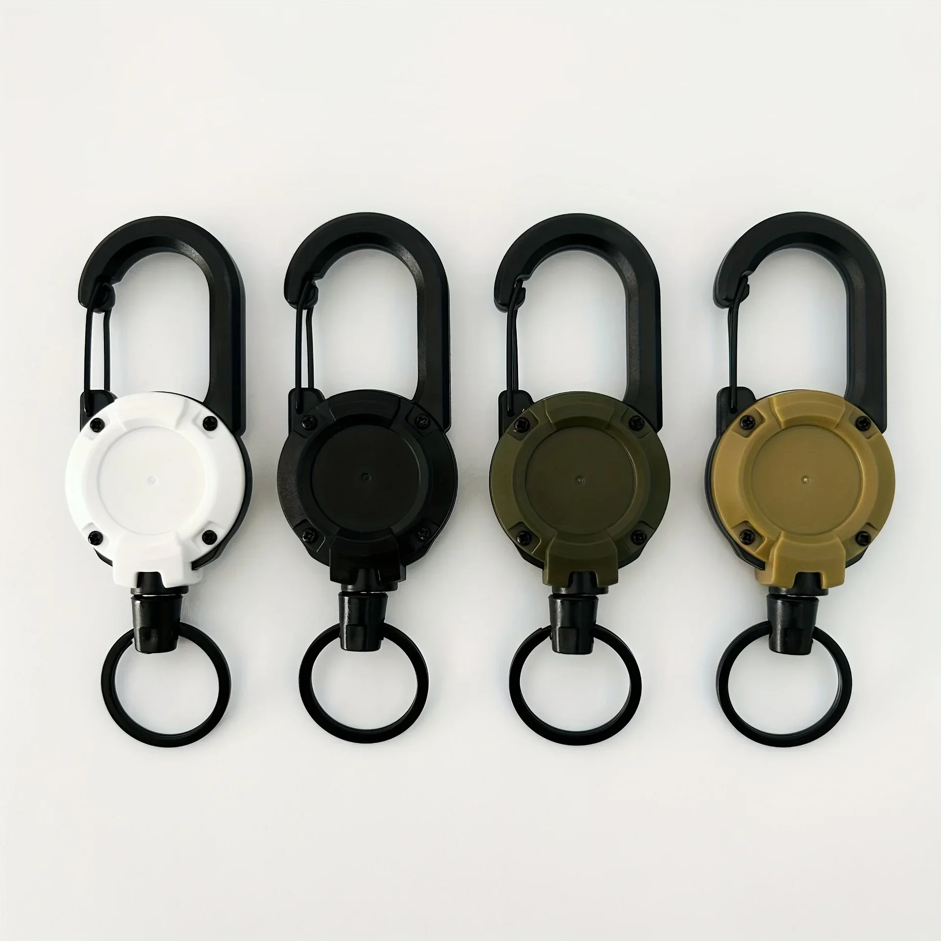 Soporte retráctil extensible para llaveros con mosquetón y clip - imagen 5