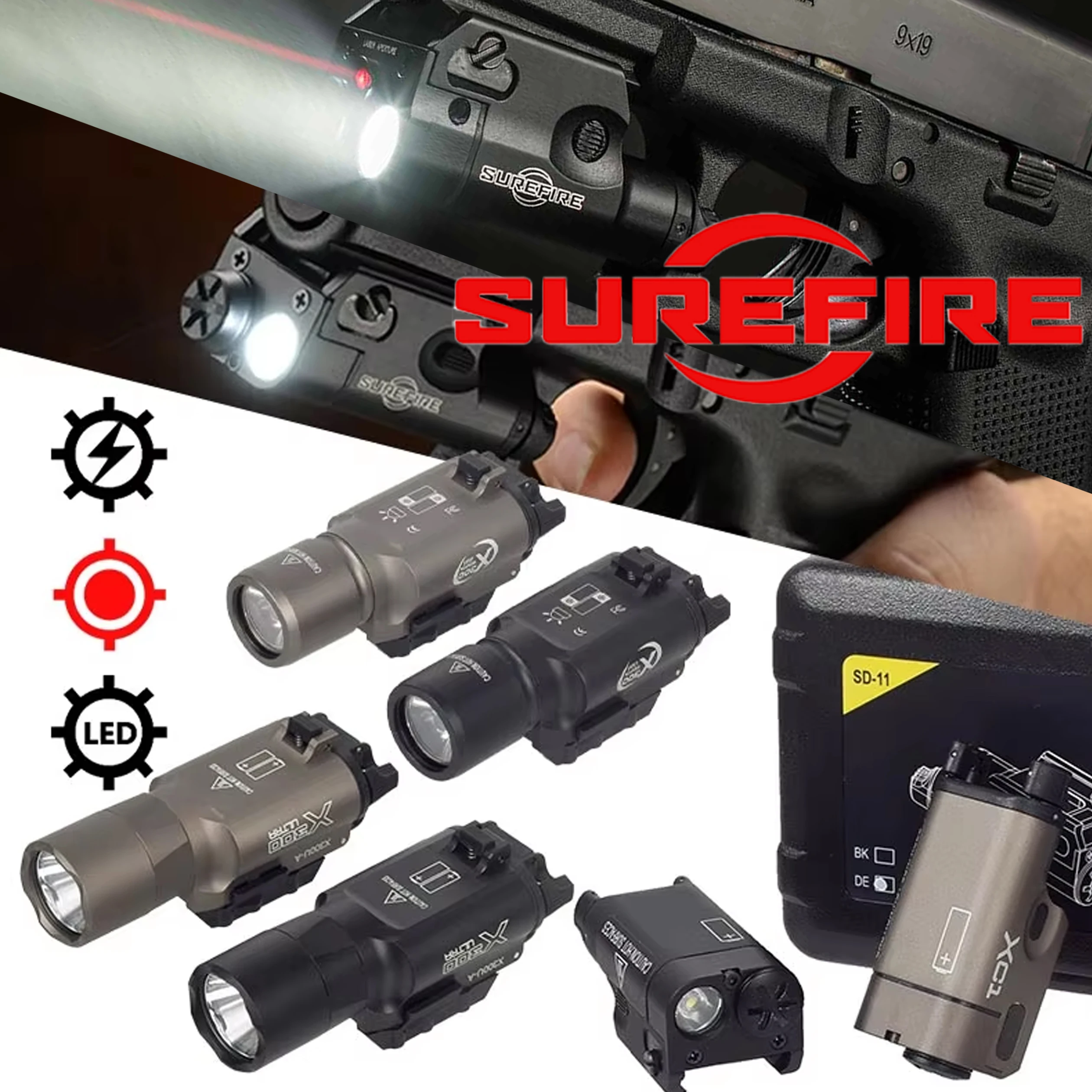 Linterna táctica SureFire XC1 para arma estroboscópica Picatinny - imagen 5