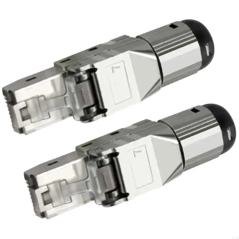 Conector RJ45 blindado metálico para cable Ethernet CAT6/7/8 - imagen 3