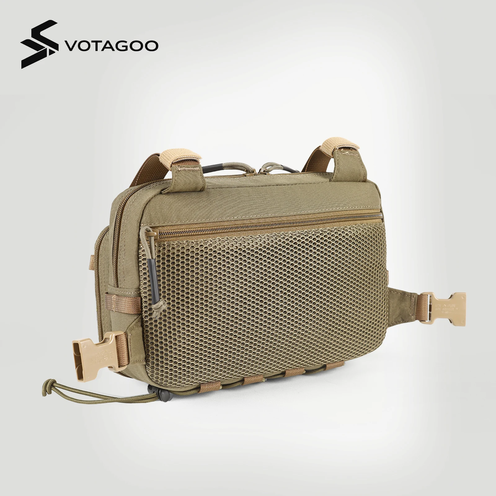 VOTAGOO Bolsa táctica de pesca frontal para moscas y binoculares - imagen 2