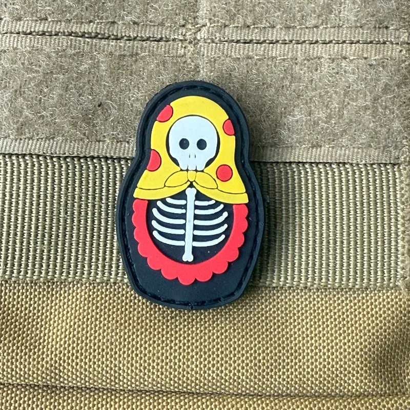 Parche táctico PVC con velcro calavera matrioshka infantil insignia - imagen 4