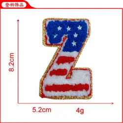 Parche bordado bandera americana con letras, termoadhesivo y coser