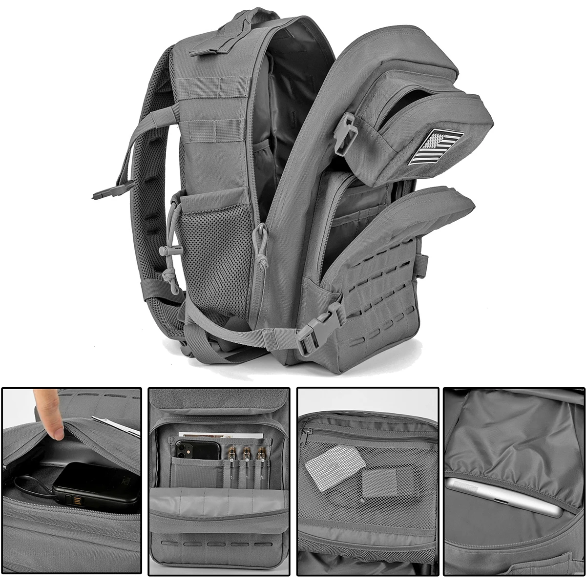 Mochila táctica MOLLE militar para supervivencia - imagen 3