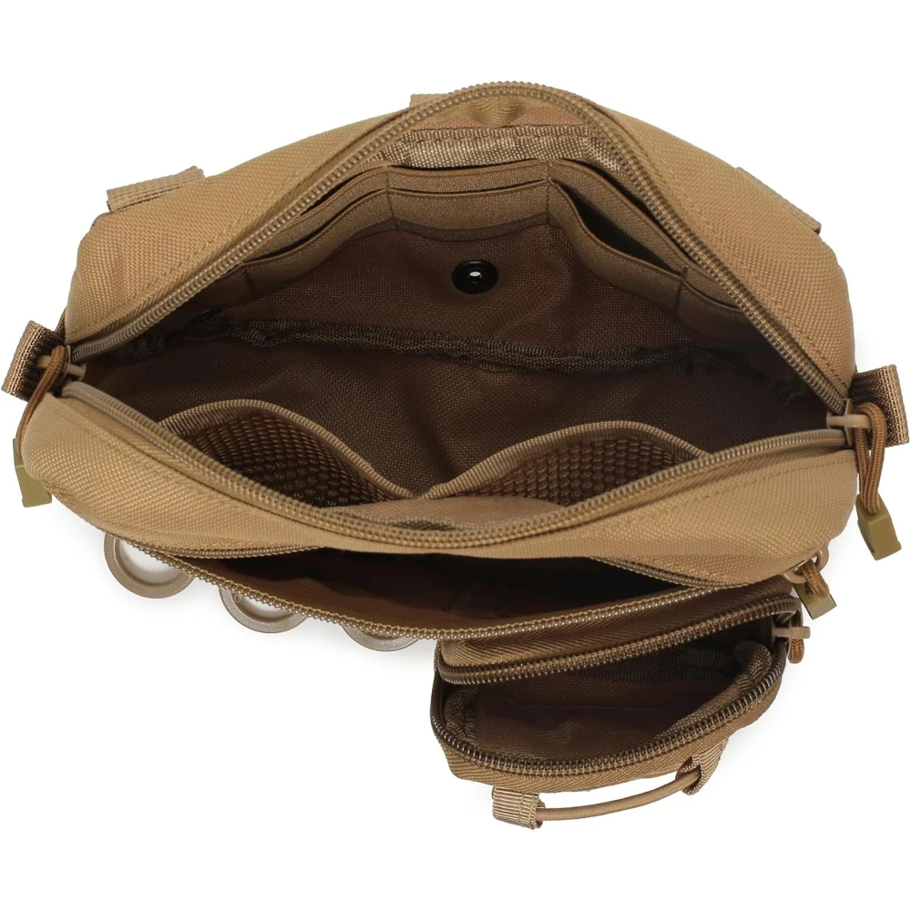 Bolsa táctica MOLLE horizontal con bolsillo frontal EMT y cordón - imagen 5
