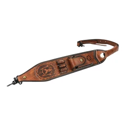 Tourbon correa táctica rifle de caza cuero vintage, porta cartuchos