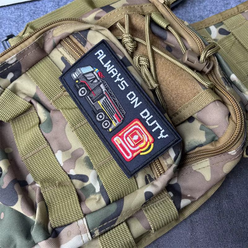 Parche táctico bordado moral militar bomberos con velcro para mochila