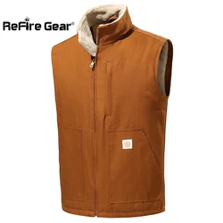 Chaleco lona impermeable forro sherpa invierno ajuste holgado