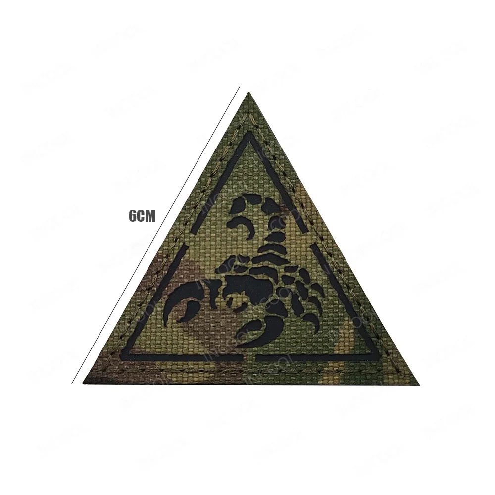 Parche PVC escorpión táctico IR reflectante para chaquetas y mochilas