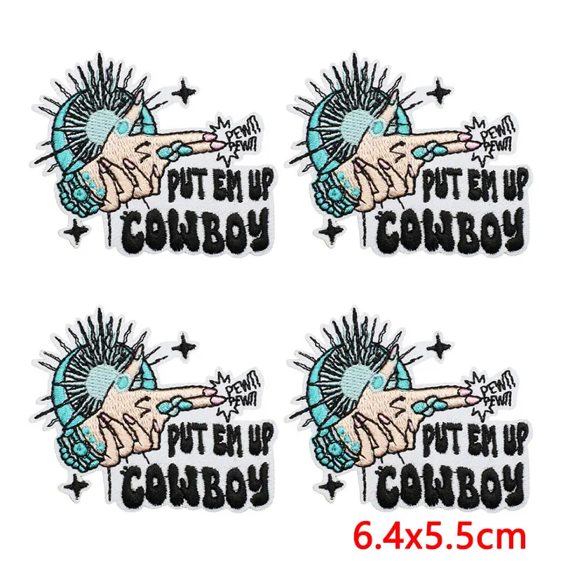Parche bordado vaquero western costero termoadhesivo para ropa DIY