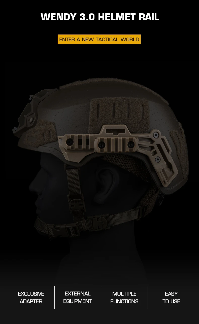 Riel de repuesto Team Wendy en casco Bulletproof