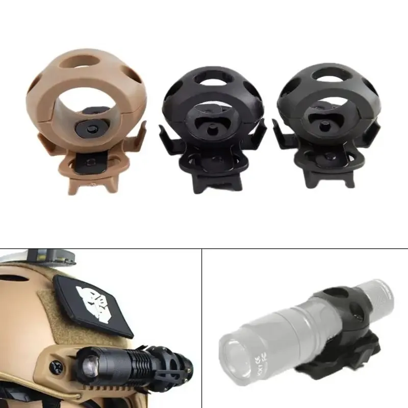 Soporte táctico para linterna de casco lateral con clip - imagen 4