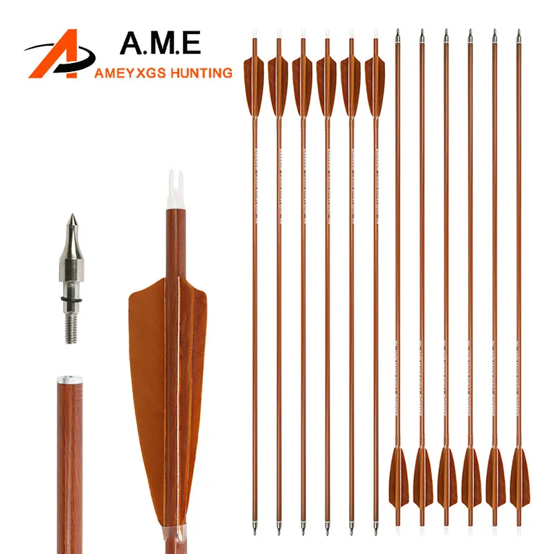 Flechas carbono 30” Spine 500-600 pluma 4” para recurve - imagen 4
