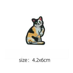 Parche gato bordado con velcro y tres flores - accesorio táctico