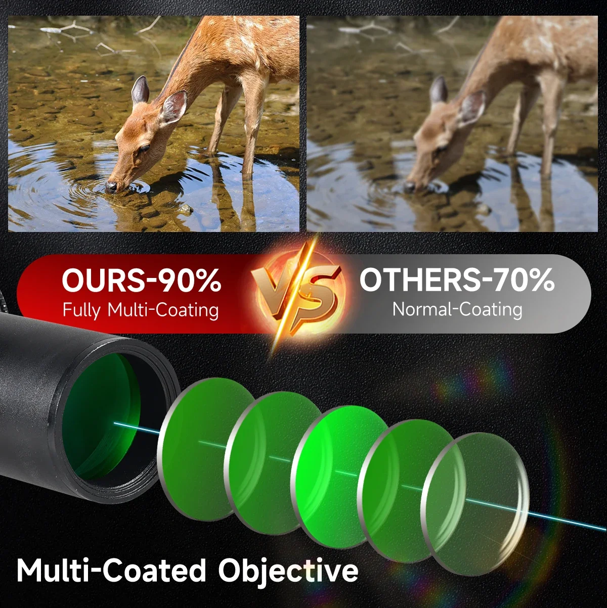 Mira telescópica 3-9x26 con láser rojo/verde para Airsoft y caza - imagen 4