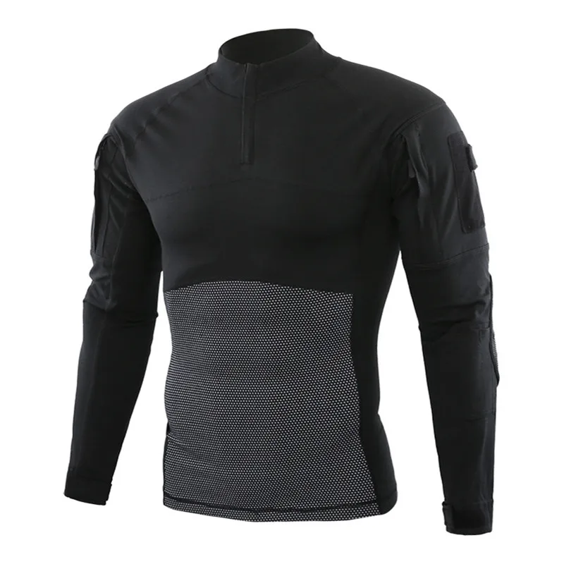 Camiseta táctica manga larga exterior con cremallera frontal ripstop - imagen 2