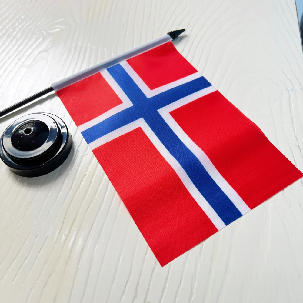 Bandera escritorio Noruega poliéster para oficina decoración estándar - imagen 5