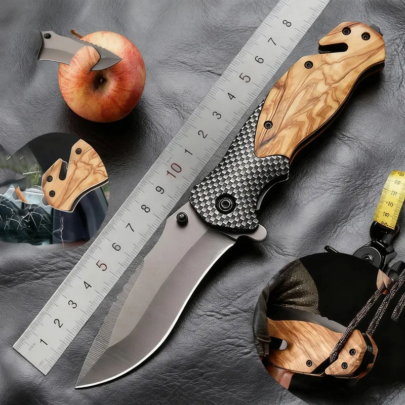 Cuchillo plegable de acero inoxidable para bolsillo supervivencia - imagen 5