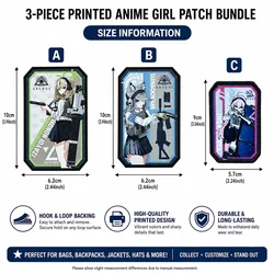 Parche táctico de chica anime con velcro para mochila o chaleco