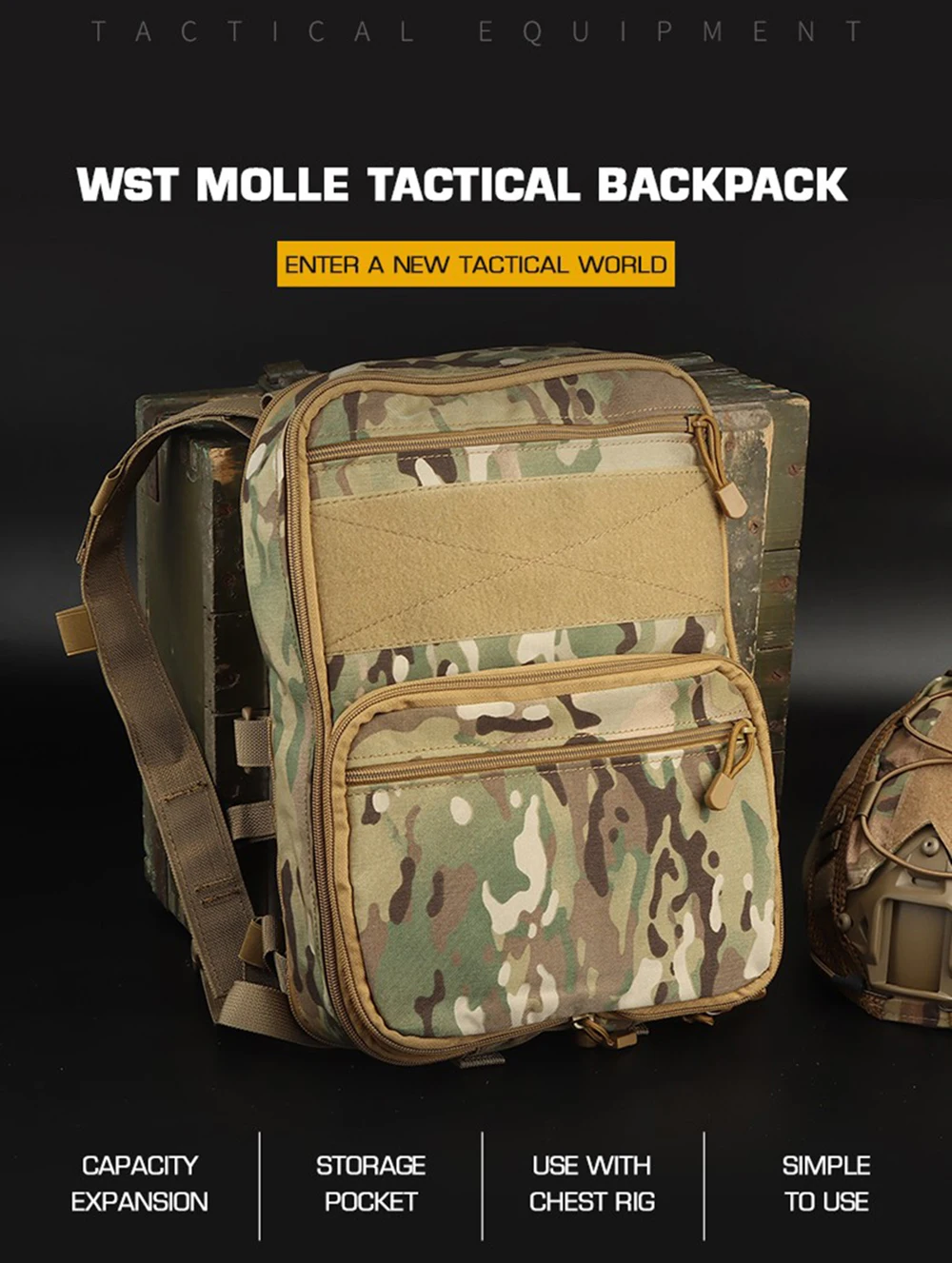 Vista general mochila táctica Flatpack D3
