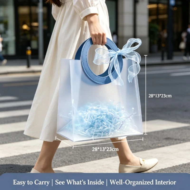 Bolsas de regalo transparentes de PP esmerilado creativas para eventos