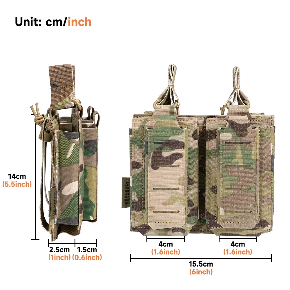 Bolsa táctica MOLLE para revistas – doble rifle/pistola - imagen 4
