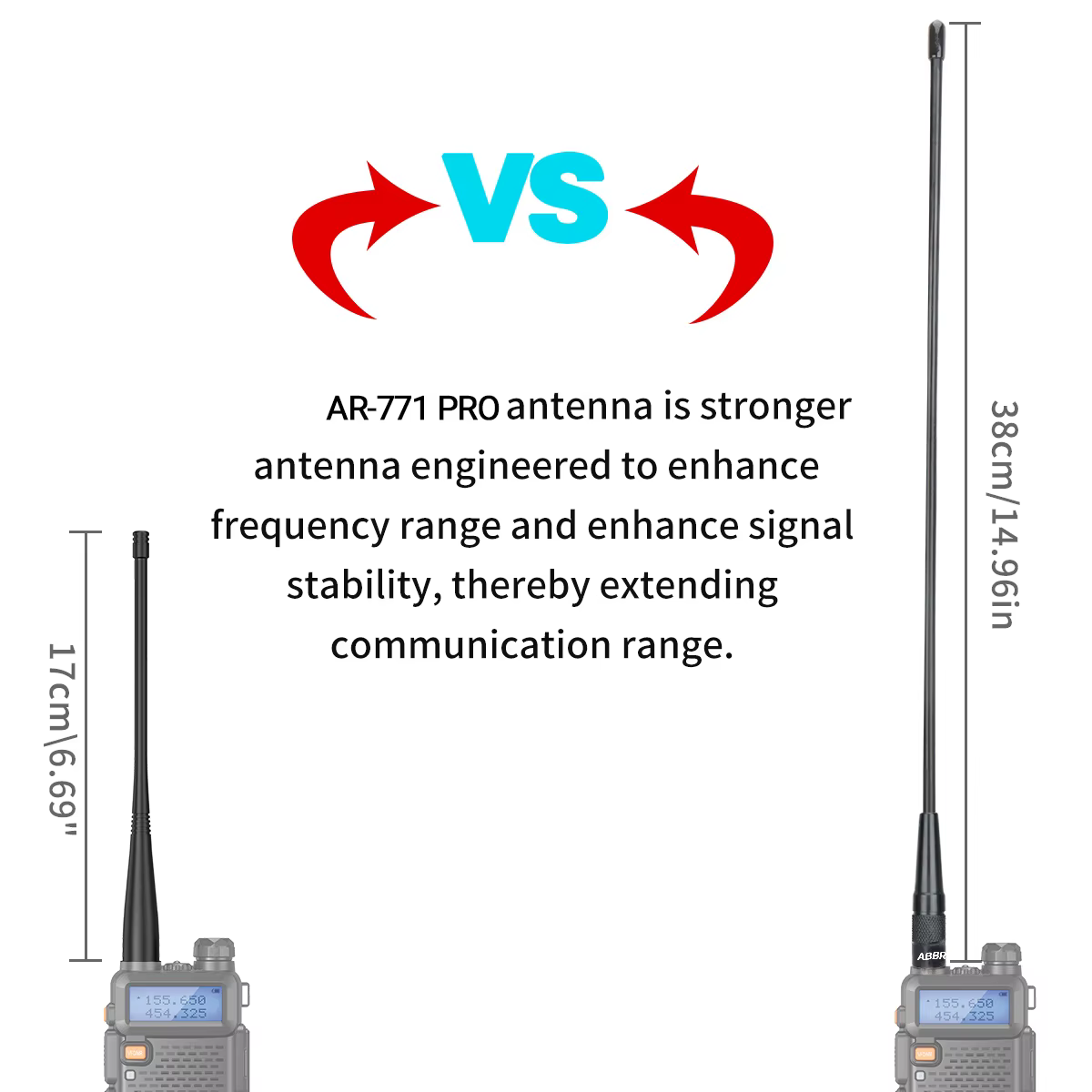Antena doble banda ABBREE AR-771 PRO para walkie-talkie - imagen 4