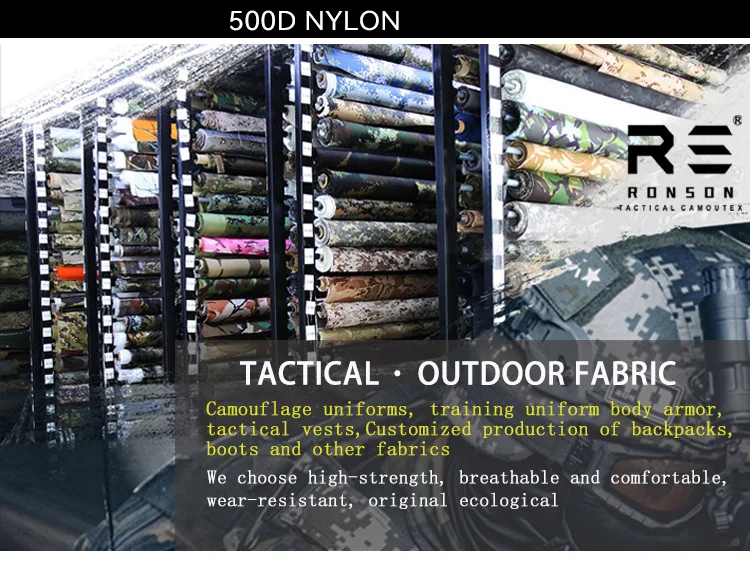 Tela táctica camuflaje para chaleco en nailon Oxford 500D