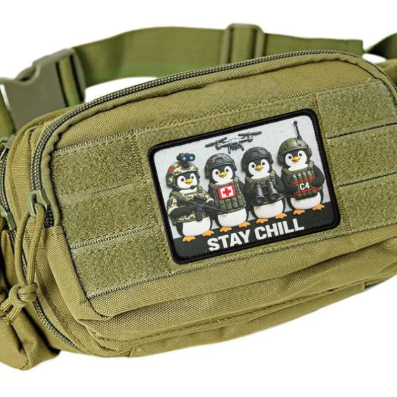 Parches tácticos gancho y bucle pingüino para ropa, mochilas - imagen 4