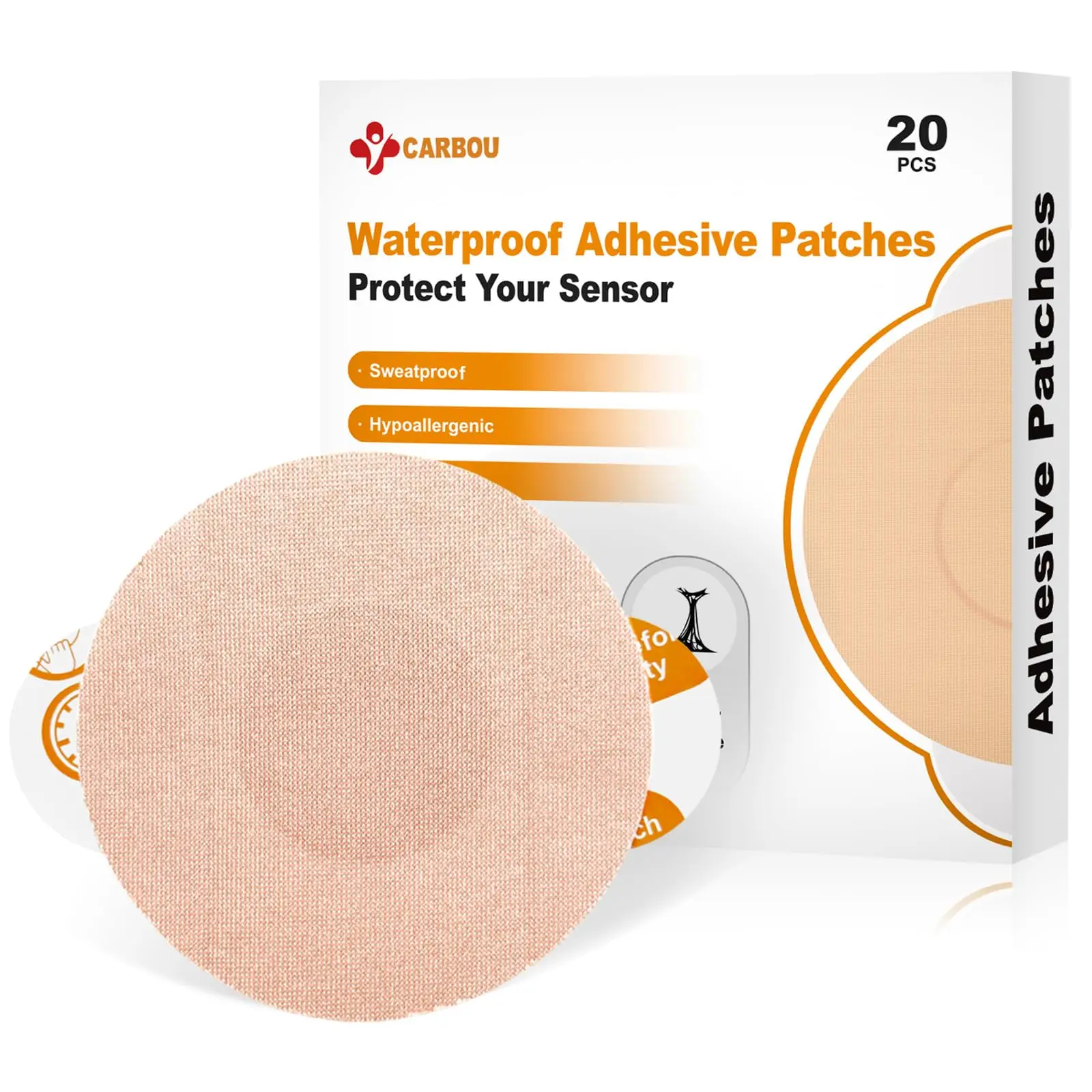 CARBOU parches adhesivos impermeables sensor CGM, sujeción fuerte