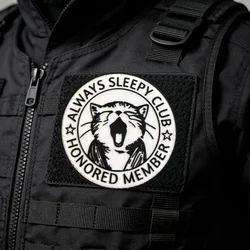 Parche táctico PVC gato Always Sleepy Club con velcro