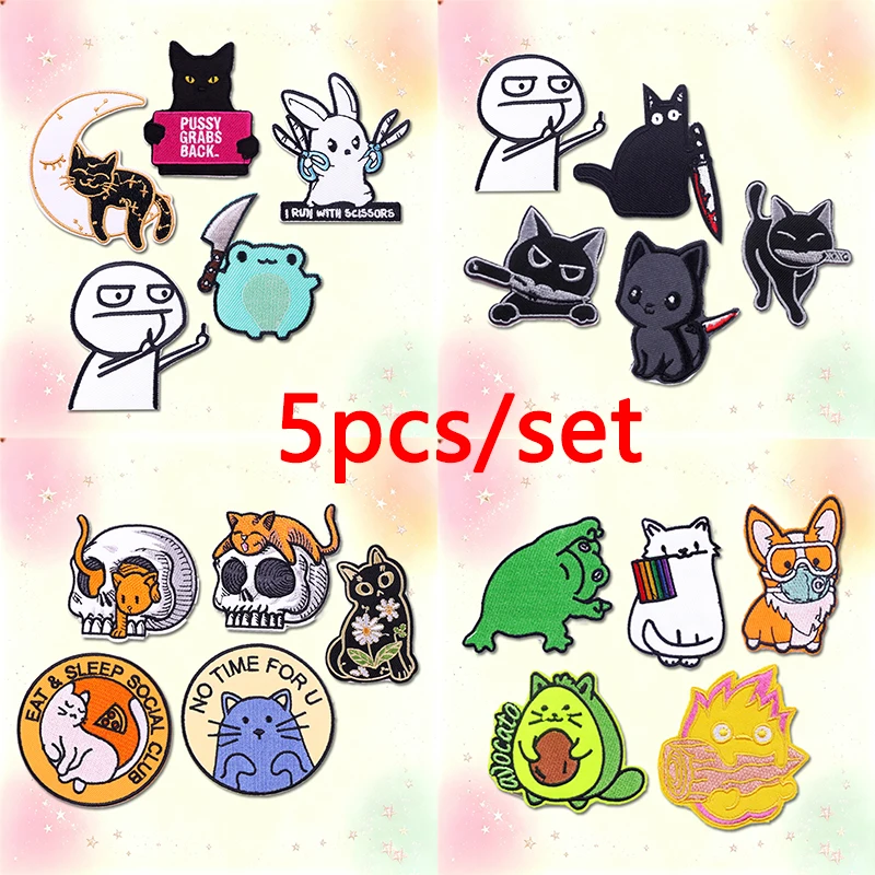 Parche bordado termoadhesivo gato – Applique textil para coser o planchar - imagen 3