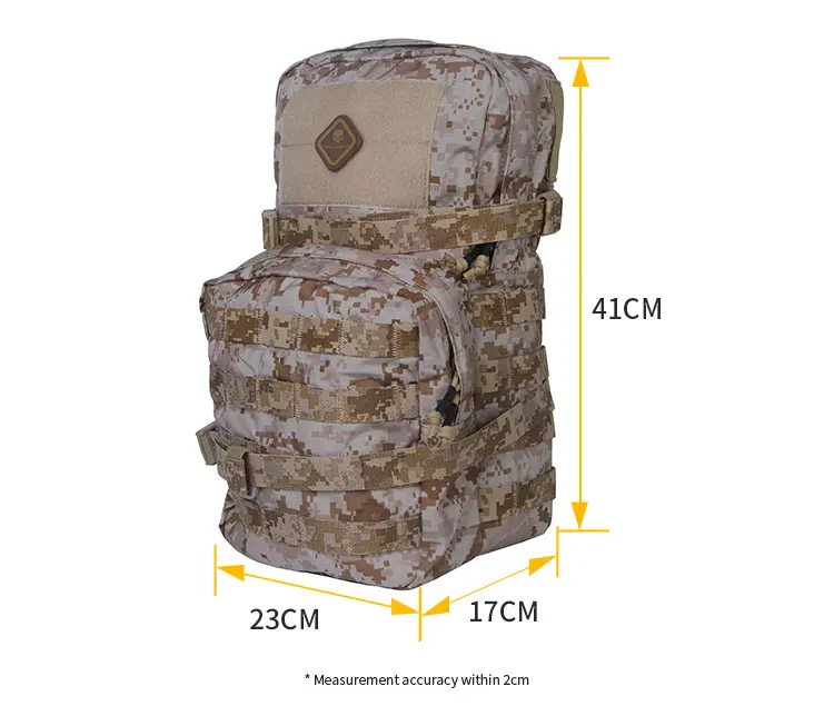 Mochila modular con sistema MOLLE y acceso de hidratación