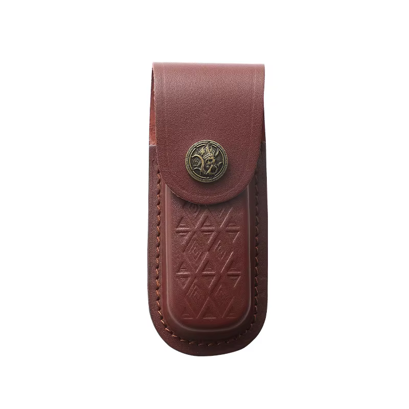 Funda táctica cuero genuino para cuchillo de bolsillo - imagen 2