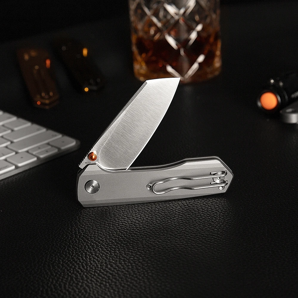 TRIVISA Scarab cuchillo plegable M390 de titanio para supervivencia - imagen 3