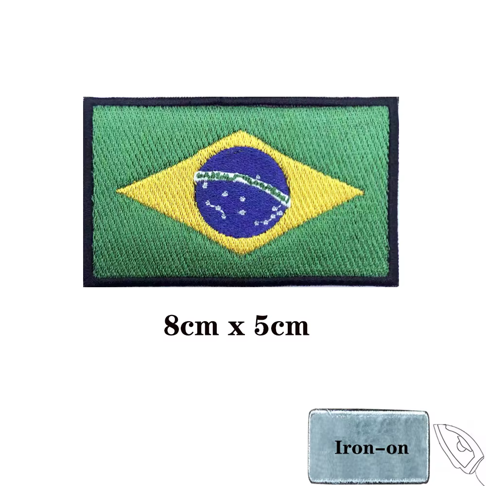 Parche bordado bandera Brasil – Cierre velcro táctico militar - imagen 3