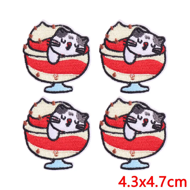 Parche termoadhesivo bordado gato, conejo y cupcake para ropa - imagen 3