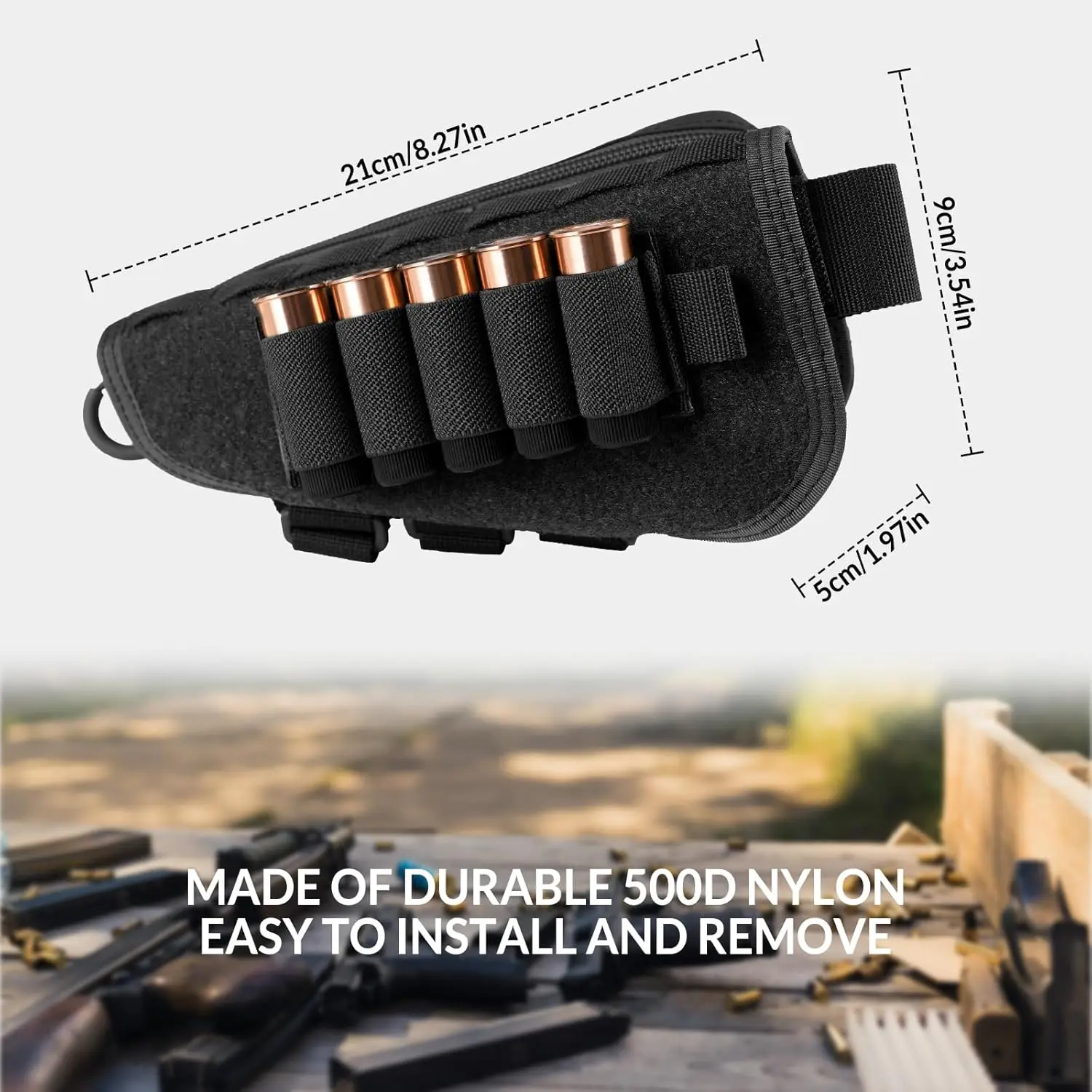 VOTAGOO bolsa táctica para pistola con munición y reposa mejillas - imagen 2