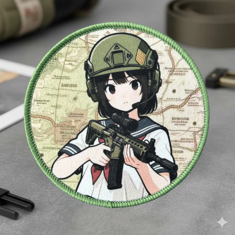 Parche táctico con chica estilo anime y velcro para chaqueta - imagen 4