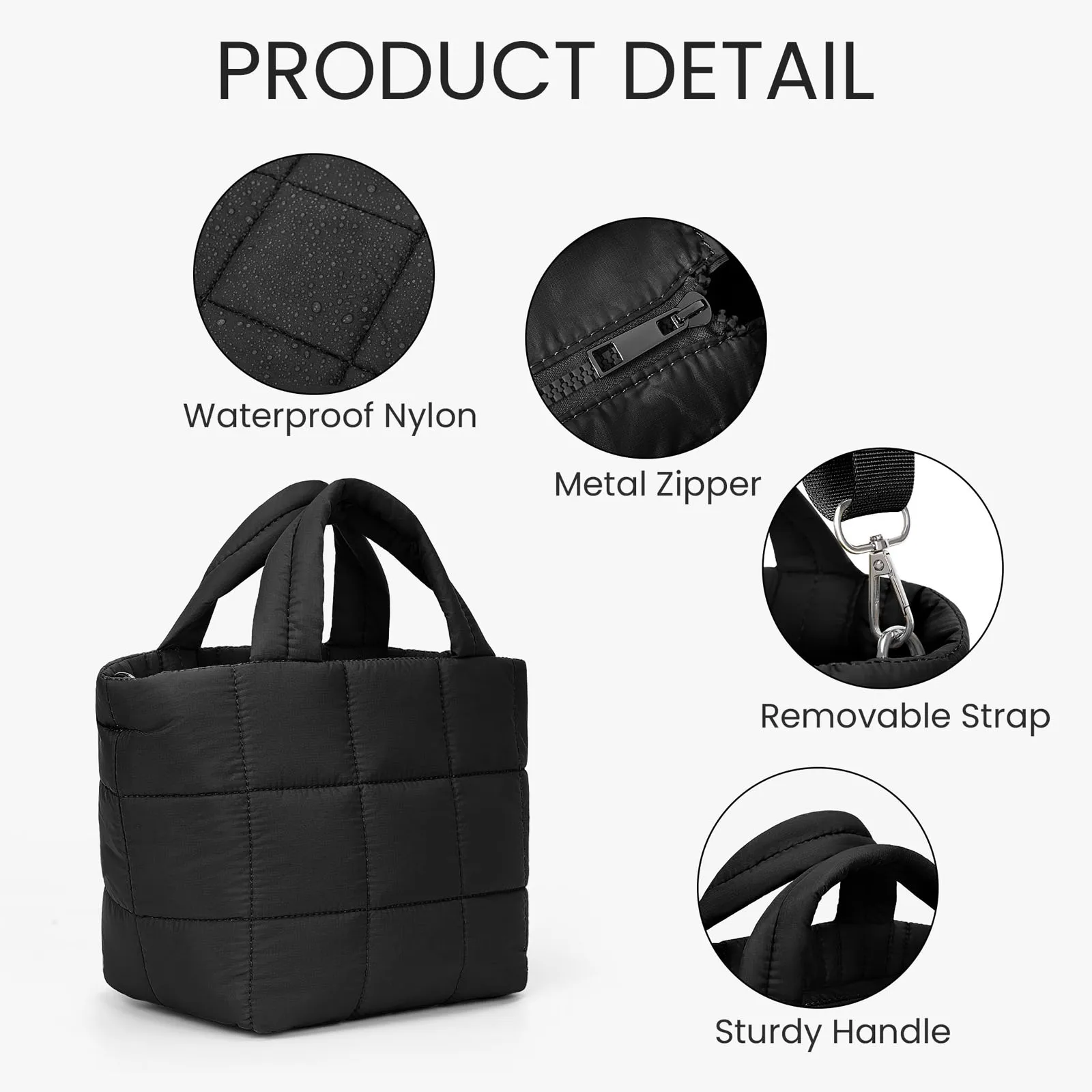 Bolso táctico acolchado de nylon ligero con asa y bandolera - imagen 2